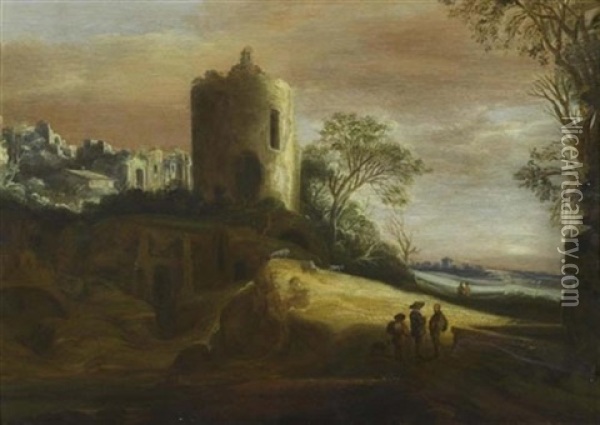 Phantastische Ruinenlandschaft Oil Painting - Pieter Anthonisz van Groenewegen