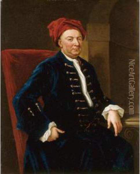 Portrait Of Jacob Tonson Oil Painting - John Vanderbank
