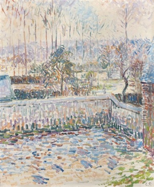 Effet De Neige A Eragny Oil Painting - Camille Pissarro