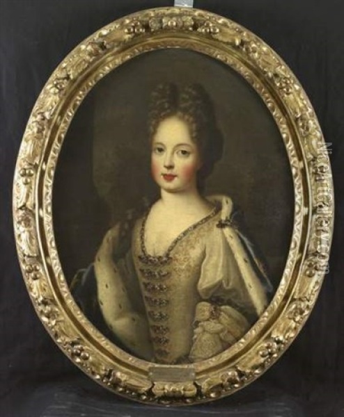 Portrait De Marie Adelaide De Savoie, Duchesse De Bourgogne Oil Painting - Pierre Gobert