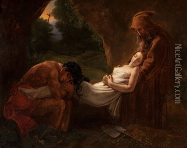 Burial Of Atala Oil Painting - Anne-Louis Girodet de Roucy-Trioson