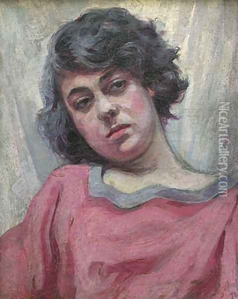 Portrait of a Young Woman Oil Painting - Franciszek Zmurko