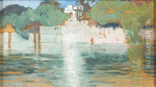 Les Bords Du Gange Oil Painting - Albert Besnard
