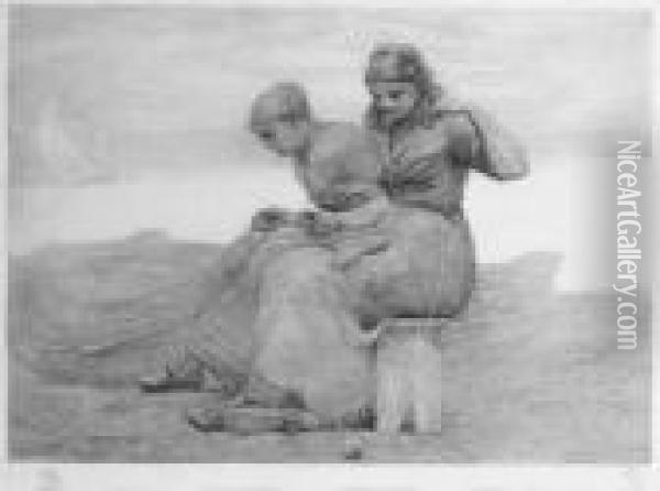 Mending The Tears (goodrich 97) Oil Painting - Winslow Homer