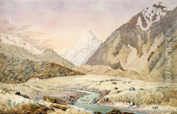 Mt Cook And The Old Hermitage Oil Painting - Christopher Aubrey