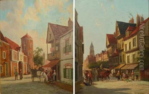 The Butter Stall, Bruges Oil Painting - William Raymond Dommersen