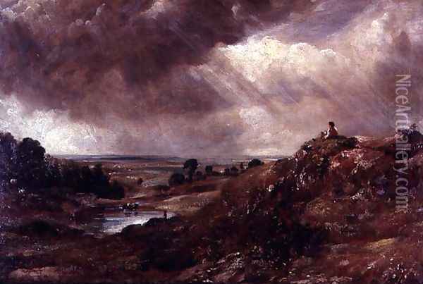 Hampstead Heath, Branch Hill Pond, 1828 Oil Painting - John Constable