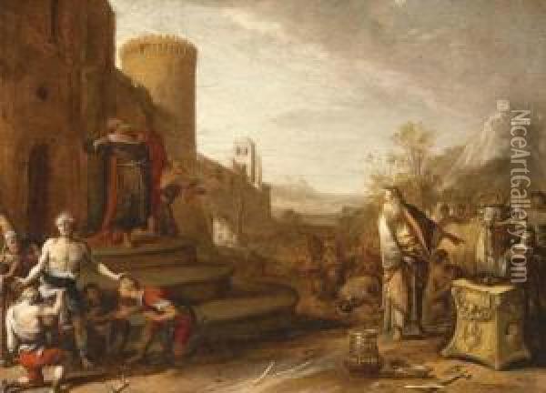 Saint Paul And Saint Barnabus At Lystra Oil Painting - Bartholomeus Breenbergh