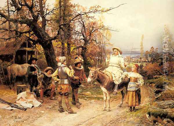 A Halt along the Way Oil Painting - Cesare-Auguste Detti