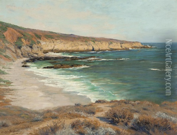 Calm Day Along The California Coast Oil Painting - Charles Partridge Adams