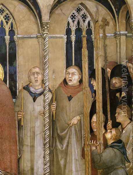 Burial of St Martin (detail) 1312-17 Oil Painting - Louis de Silvestre