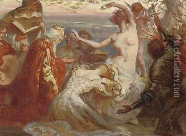 The triumph of love Oil Painting - John Byam Shaw