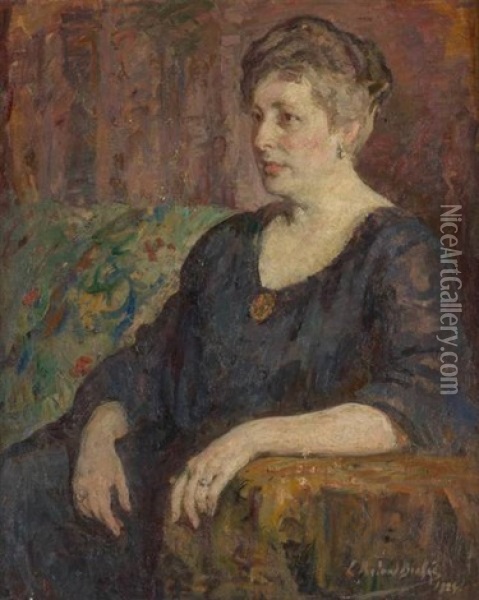 Portrait De Dame Oil Painting - Louise Brohee