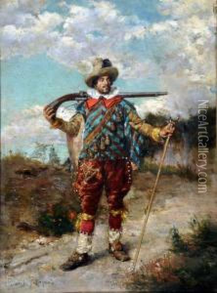 Il Cacciatore Oil Painting - Carlo Pellegrini