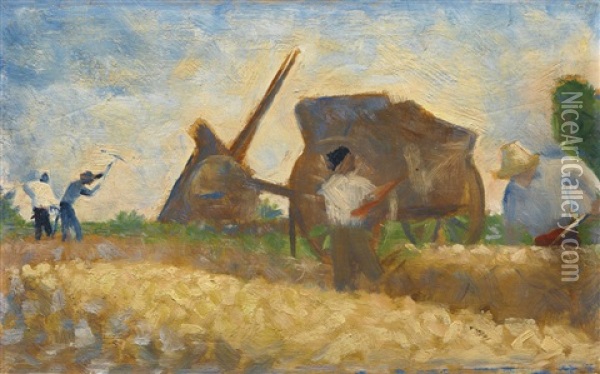 Les Terrassiers (casseurs De Pierres) Oil Painting - Georges Seurat