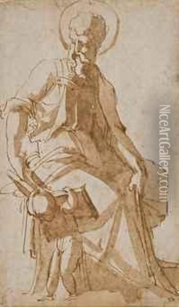 Saint Matthieu L'evangeliste Oil Painting - Giovanni Bandini
