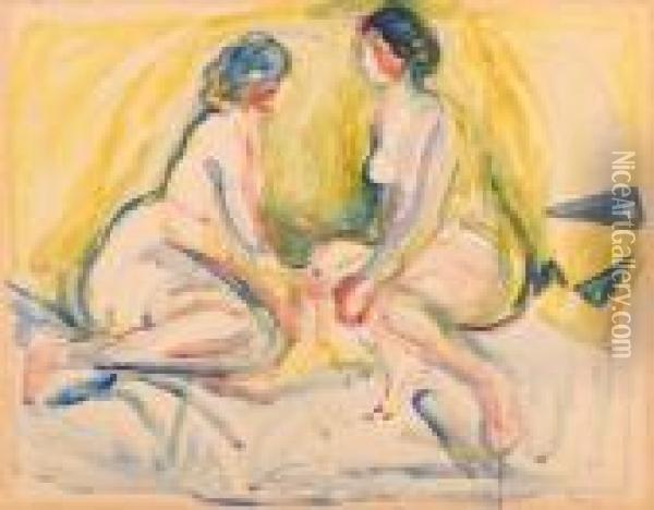 Two Nudes Oil Painting - Edvard Munch