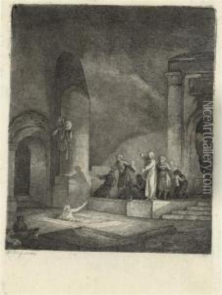 The Raising Of Lazarus Oil Painting - Jean-Pierre Norblin De La Gourdaine
