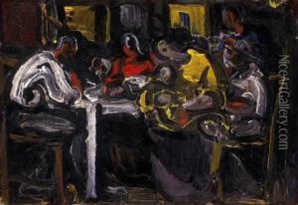 Table Society Oil Painting - David Jandi