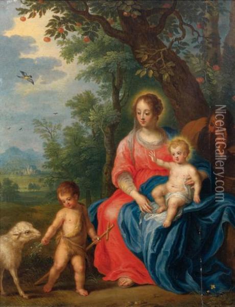 La Sainte Famille Oil Painting - Jan Van Balen