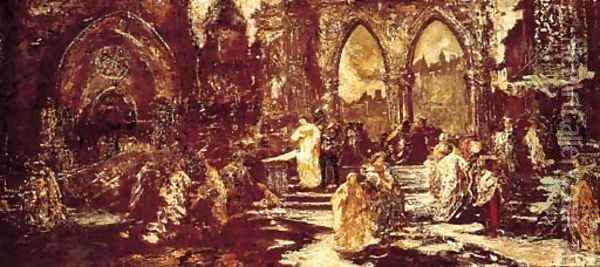 Pres de la Cathedrale Oil Painting - Adolphe Monticelli