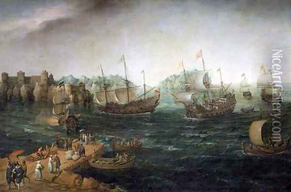 Ships Trading in the East Oil Painting - Cornelis Hendricksz. The Younger Vroom