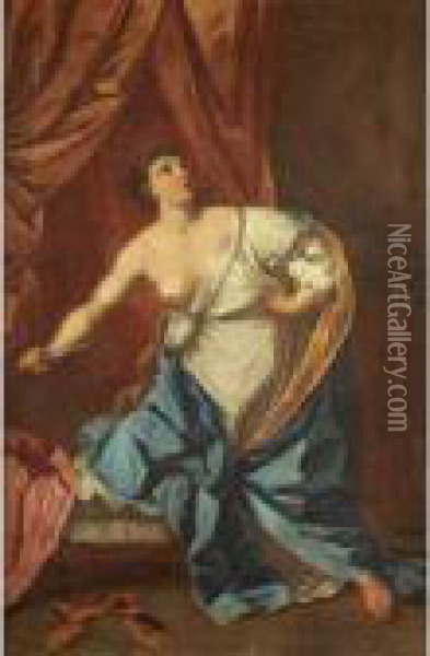 Death Of Lucretia Oil Painting - Guido Reni