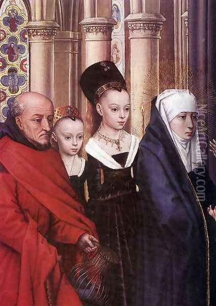 The Presentation in the Temple (detail) 1463 Oil Painting - Hans Memling