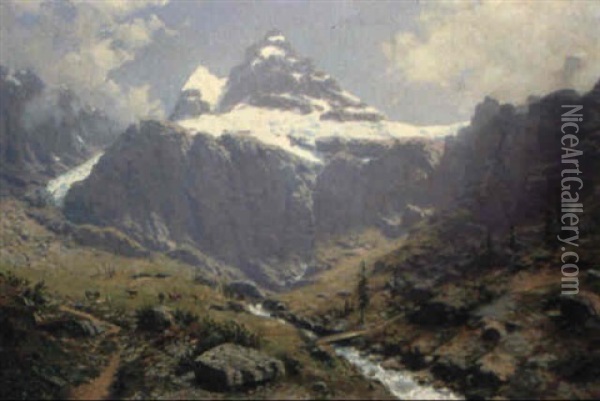 Aus Dem Linthtal In Der Schweiz Oil Painting - Robert Schultze