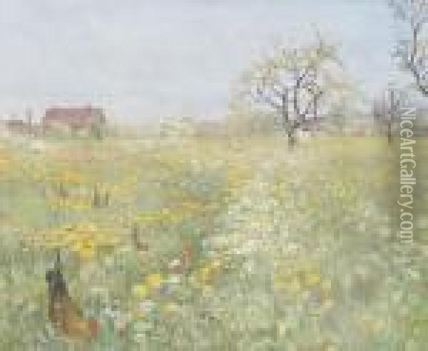 Sommerwiese Bei Bern Oil Painting - Robert Kiener