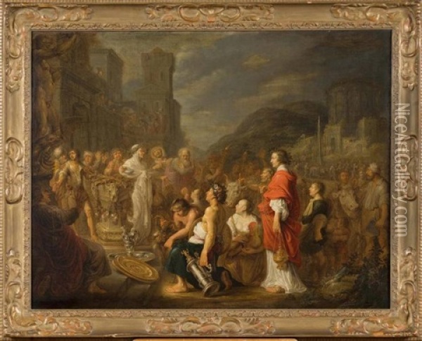 Offrandes A Jupiter Oil Painting - Gysbert Jansz. Sibilla