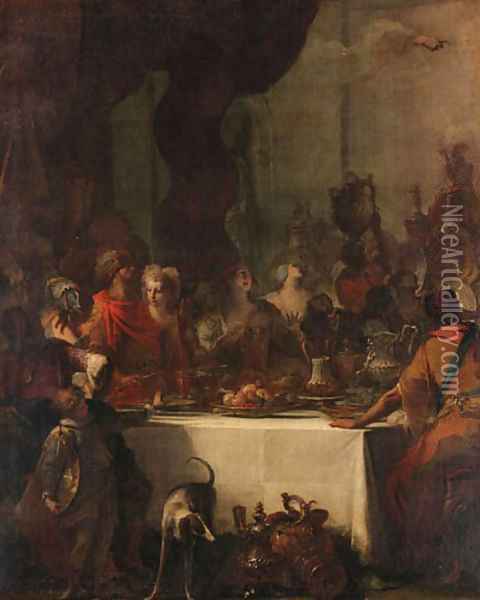 Belshazzar's Feast Oil Painting - Giovanni Battista Piazzetta