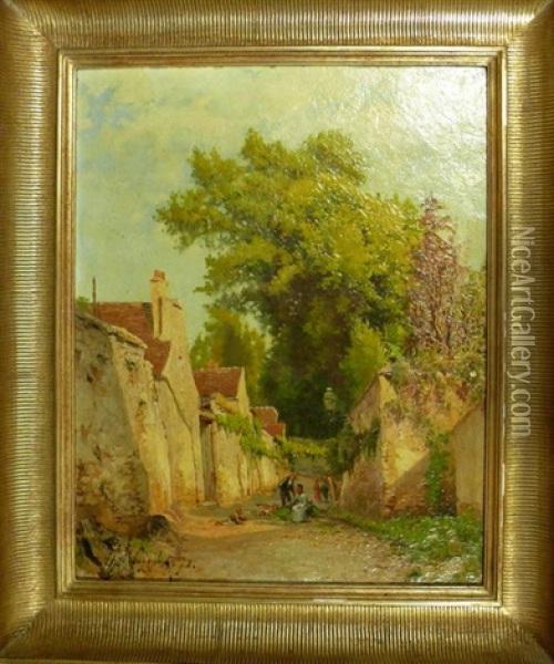 Sommerliche Genreszene Oil Painting - Jacques Theodore LeGrand