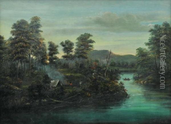 River Oil Painting - William Binzer