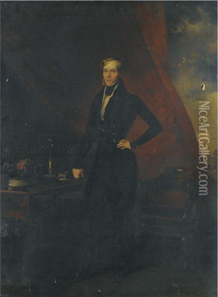Portrait Of George William Frederick Villiers, 4th Earl Ofclarendon (1800-1870) Oil Painting - Federigo De Madrazo Y Kuntz