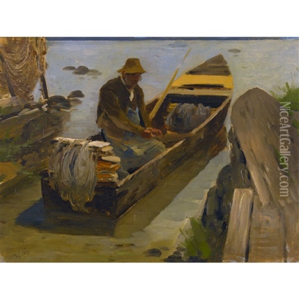 Kahn Mit Netzflicker Oil Painting - Joseph Wopfner