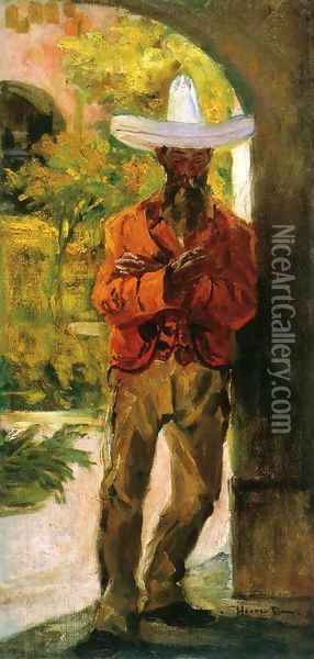 Man with a Hat Oil Painting - Herrer Cesar