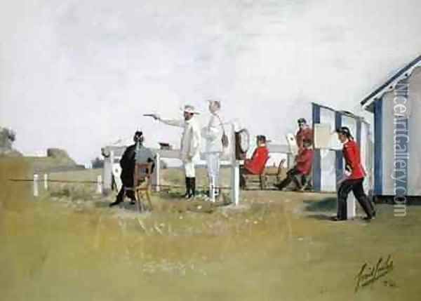 The Pistol Range Bisley Camp Oil Painting - Cecil Cutler