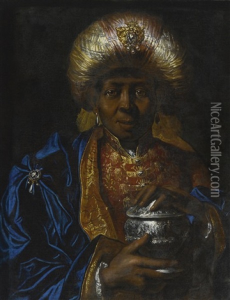 The Magus Balthazar Oil Painting - Jacques-Albert Gerin