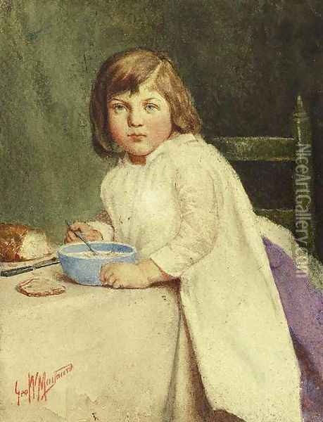 The Bowl of Porridge Oil Painting - George Willoughby Maynard