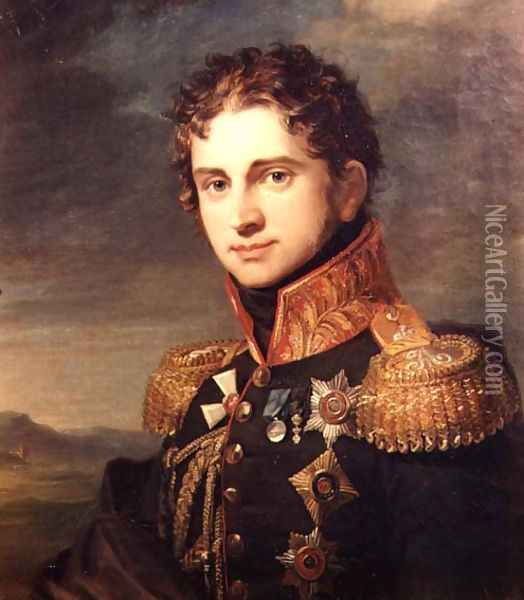 Portrait of Lt. General George Dawe Oil Painting - P.A. Stroganov