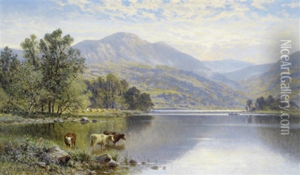 Rydall Water, Cumbria Oil Painting - Alfred Augustus Glendening Sr.