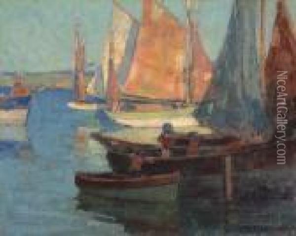 Breton Fishing Boats Oil Painting - Edgar Alwin Payne
