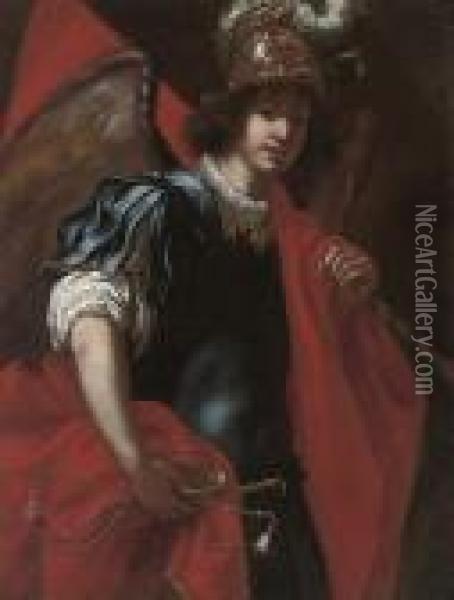 The Archangel Michael Oil Painting - Jacopo Vignali
