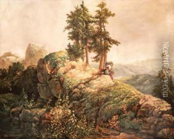 Horska Krajina Oil Painting - Josef Navratil