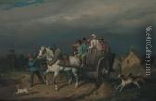 Scene De Genre Oil Painting - Francois Louis Lanfant de Metz