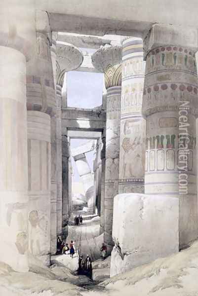 View through the Hall of Columns, Karnak, from Egypt and Nubia, Vol.1 Oil Painting - David Roberts