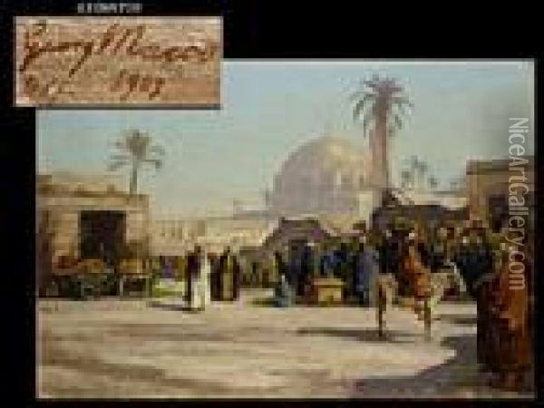 Blick Auf Eine Mosche Bei Kairo Oil Painting - Georg Macco