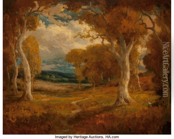 Autumn Trees Oil Painting - Herman (Henry) Gustavson