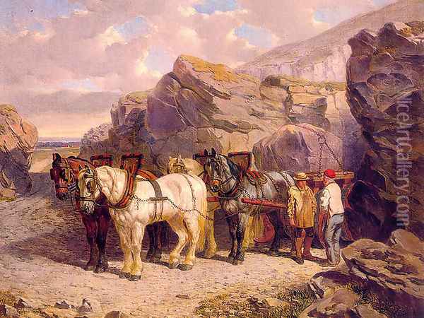 The Quarry 1858 Oil Painting - John Frederick Herring Snr